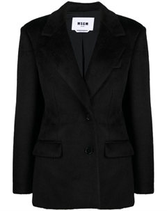Однобортный блейзер с заостренными лацканами, черный Msgm