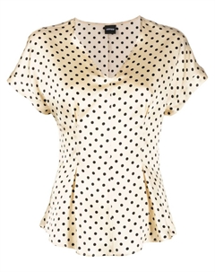 Шелковая блузка в горох, нейтральный цвет Aspesi