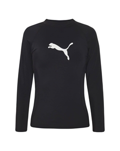 Рубашка с длинным рукавом, логотипом, устойчивая к хлору, для женщин, черный Puma