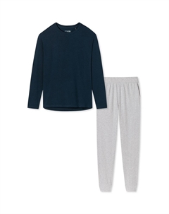 Пижамы из органического хлопка, цвет Grau Dunkelblau Schiesser