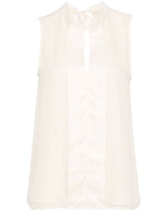 Креповая блузка со складками, нейтральный цвет Liu jo