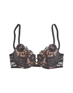 Женский кружевной бюстгальтер пуш-ап с чашечками Temptation B с цветочным принтом, цвет Schwarzkaramell Lascana