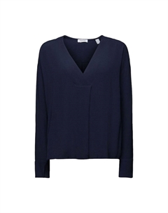 Блузка с длинными рукавами, темно-синий Esprit