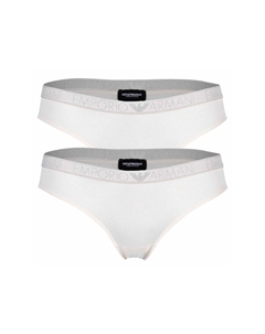 Женские трусы, 2 шт. в упаковке - ЛОГОТИП ESSENTIAL STUDS, трусы, хлопок стрейч, кремовый Emporio armani
