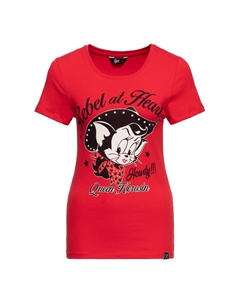 Рубашка с принтом и винтажным принтом спереди Howdy, красный Queen kerosin