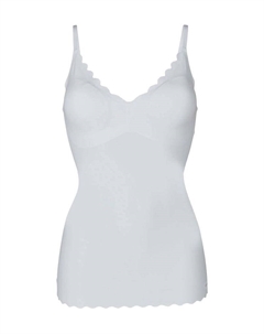 Женская майка из микрофибры Micro Essentials с фестонами, белый Skiny