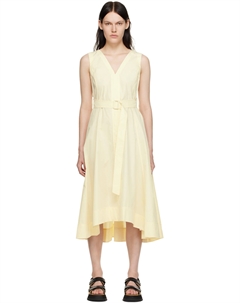 Желтое платье-миди с поясом 3.1 phillip lim
