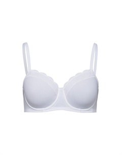 Бюстгальтер из хлопкового кружева с чашками, белый Hanro