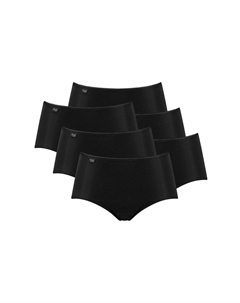 Женские трусы миди, 6 шт. в упаковке, микрофибра 24/7, однотонные, черный Sloggi
