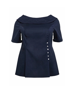 Туника из эластичного хлопкового атласа, цвет Marine Joebrowns