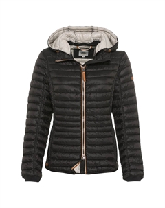 Куртка стеганая, капюшон, молния двусторонняя, женская, черный Camel active
