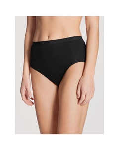 Трусы миди Classic Light, хлопок, однотонные, женские, черный Calida