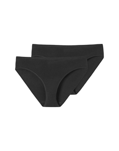 Трусы, 2 шт., однотонные, женские, черный Schiesser