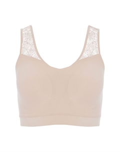 Бюстье, мягкие чашки, без косточек, кружево, женское, бежевый Chantelle