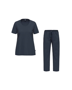 Пижама из органического хлопка с короткими рукавами, цвет Nightblue Ammann