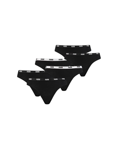 Женские стринги Iconic, 6 шт., хлопок стрейч, черный Puma