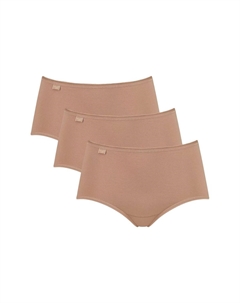 Трусики миди 24/7, 3 шт., хлопок, однотонные, женские, цвет Haut Sloggi