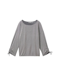 Рубашка с длинным рукавом, вырез «лодочка», рукава 7/8, женская, цвет Small Navy Tom tailor