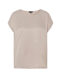 Рубашка, круглый вырез, атласная передняя часть, женская, песочный More&more