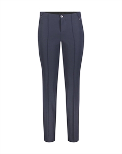 Брюки из ткани Анна, зауженного кроя, с окантованными карманами, женские, цвет Dblue Mac