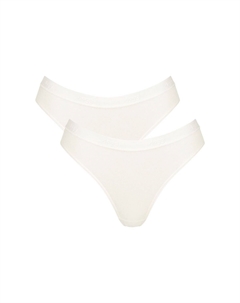 Женские трусы с высоким кроем, набор из 2 шт. — GO Casual High Leg 2P, нижнее белье, трусы, хлопок, логотип, однотонный, цвет Silk Sloggi