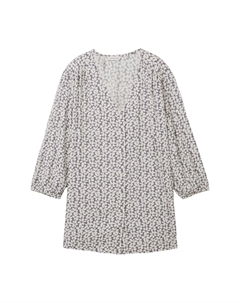 Женская блузка-рубашка с v-образным вырезом с цветочным принтом, цвет Grey Floral Tom tailor