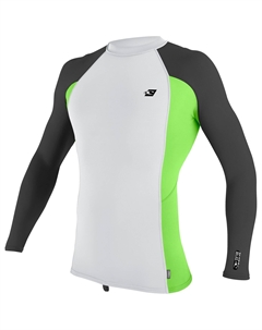 Рашгард Premium Skins Long Sleeve, цвет White/Dayglo/Raven O`neill