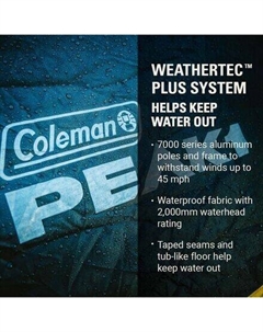 Туристическая палатка Peak1: 2 человека, 3 сезона, темно-желтый Coleman