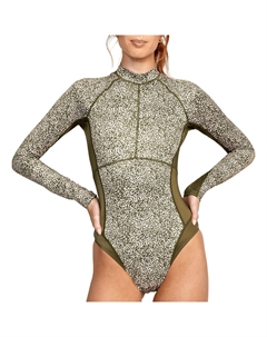 Рашгард Blocked One Piece, цвет Micro Cat Olive Rvca