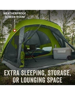 Палатка Skydome Screen Room: 4 человека, 3 сезона, цвет Rock Grey Coleman