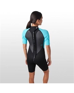 Весенний гидрокостюм The Reactor II с молнией сзади 2 мм — женский, цвет Black/Light Aqua O`neill