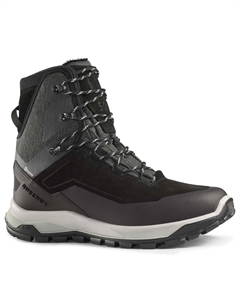 Ботинки зимние мужские кожаные высокие непромокаемые походные SH900, черный Quechua