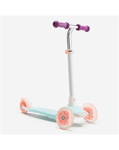 Детский складной трехколесный самокат с подсветкой, мятный Oxelo