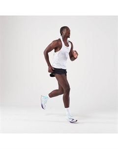 Мужские шорты для бега Run 500 Comfort с разрезом - черные Kiprun