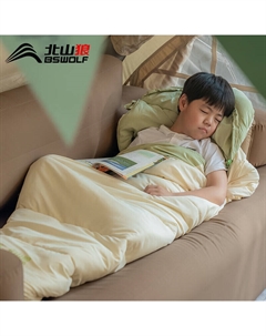 Детский спальный мешок для занятий в начальной и средней школе на обеденный перерыв всесезонный зеленый 1,4кг Bswolf