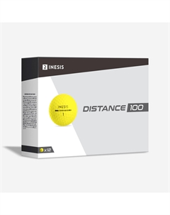 МЯЧИ ДЛЯ ГОЛЬФА x12 - DISTANCE 100 ЖЕЛТЫЙ Inesis