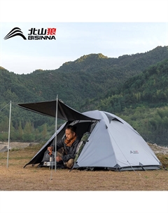 Палатка для профессионального использования на открытом воздухе, походов и кемпинга, виниловая палатка, портативный навес, трехместная, белая, серая Bswolf