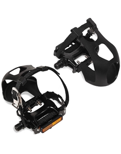 Педали для горного велосипеда из алюминиевого сплава с креплениями, черный Lebycle