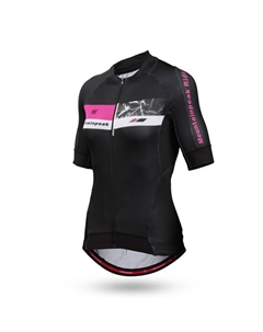 Велосипедное джерси женское Road PRO+ с короткими рукавами из дышащего материала L, черный Mountainpeak