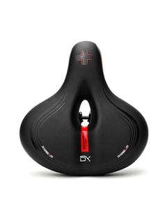 Велосипедное седло утолщенное широкое, красный Shengxin