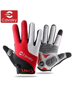 Перчатки для велоспорта амортизирующие M, красный/белый Cavalry