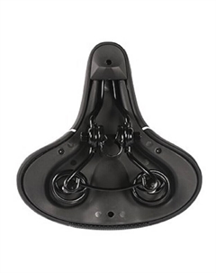 Велосипедное седло с силиконом и контрастными вставками, черный Shengxin