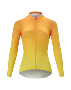 Велосипедное джерси женское с длинным рукавом и градиентным принтом S-XXL, желтый Mountainpeak