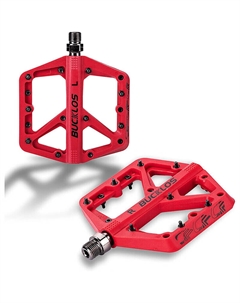 Велосипедные педали широкие противоскользящие, красный Lebycle