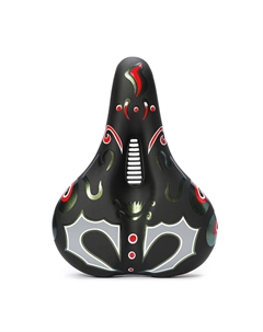 Велосипедное седло силиконовое с принтом, черно-красный Shengxin