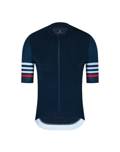Велосипедное джерси мужское с коротким рукавом в полоску S-XXL, темно-синий Mountainpeak