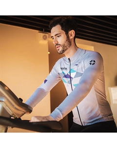 Мужская кофта для велоспорта с длинными рукавами на молнии 3XL, синий/серый Spakct