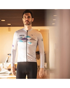 Мужская кофта для велоспорта с длинными рукавами на молнии L, синий/серый Spakct