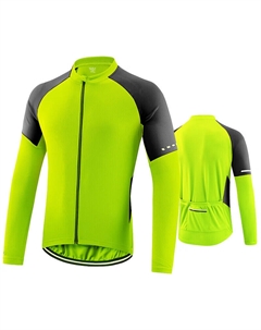 Кофта мужская для велоспорта на молнии с длинными рукавами, флуоресцентно-зеленый/черный Mountainpeak