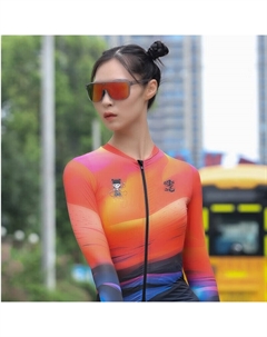 Кофта для велоспорта женская с длинными рукавами, оранжевый Mountainpeak